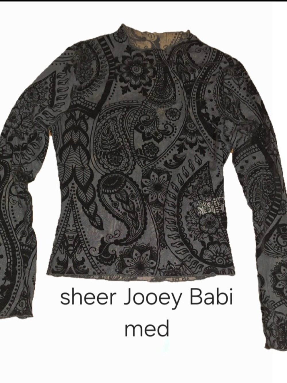 Sheer Black Long Sleeve w/ Design